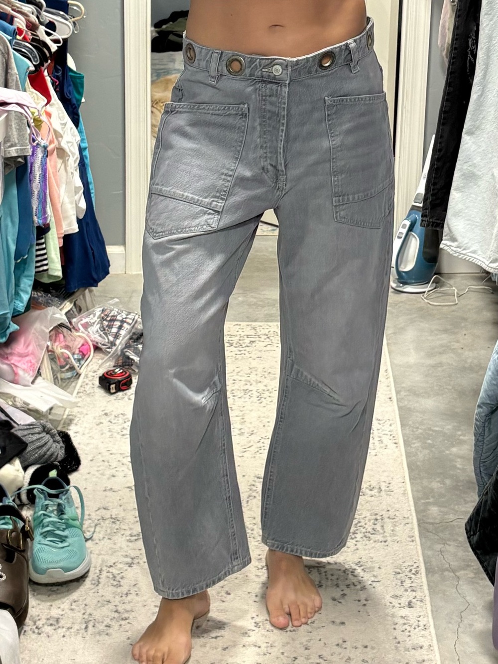 Free People We The Free Moxie Pull-On Barrel Jeans - Picture 4 of 9